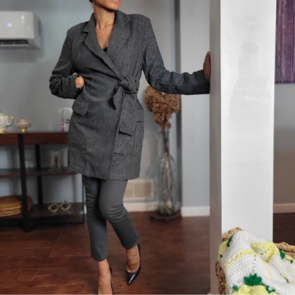 Thakoon Herringbone Wrap Tie Jacket NWT